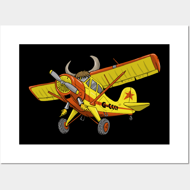 Yak Aircraft with a Yak Cartoon Wall Art by Funky Aviation